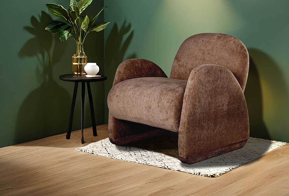 Armrest Minimalist Fabric Lounge Chair