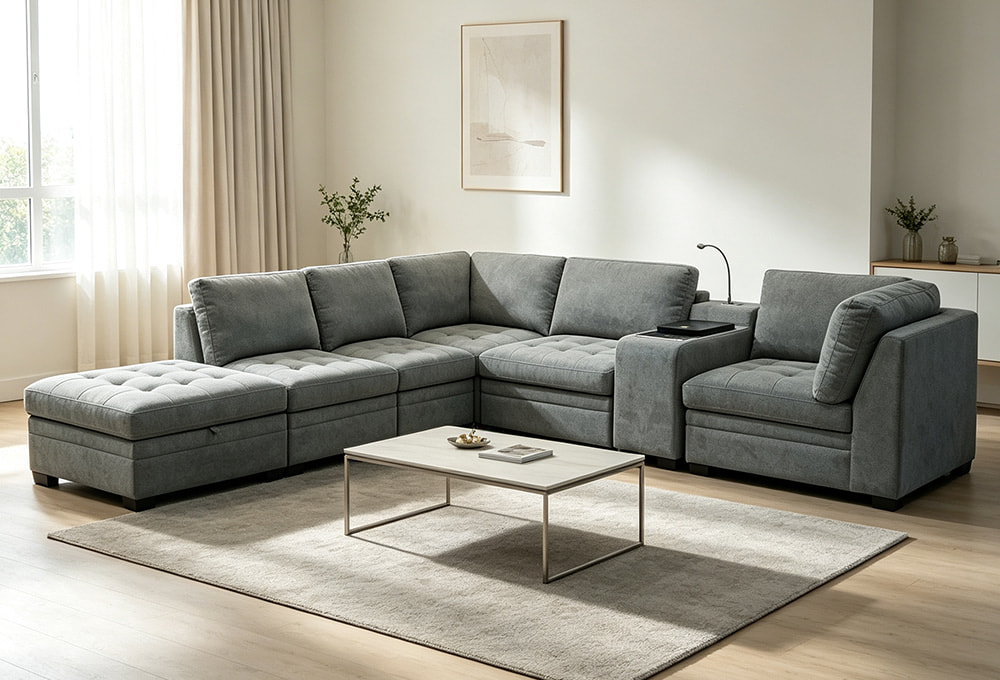Cooler-Table Modular Sectional Sofa Set