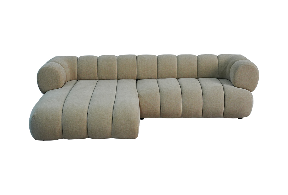 Beige Two-Seater Sofa And Lounge Chair Set