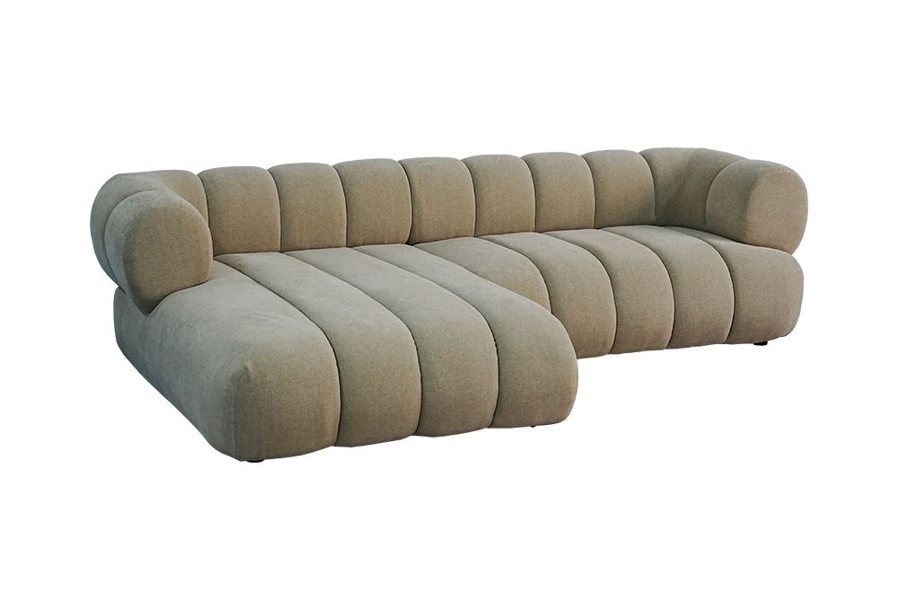 Beige Two-Seater Sofa And Lounge Chair Set