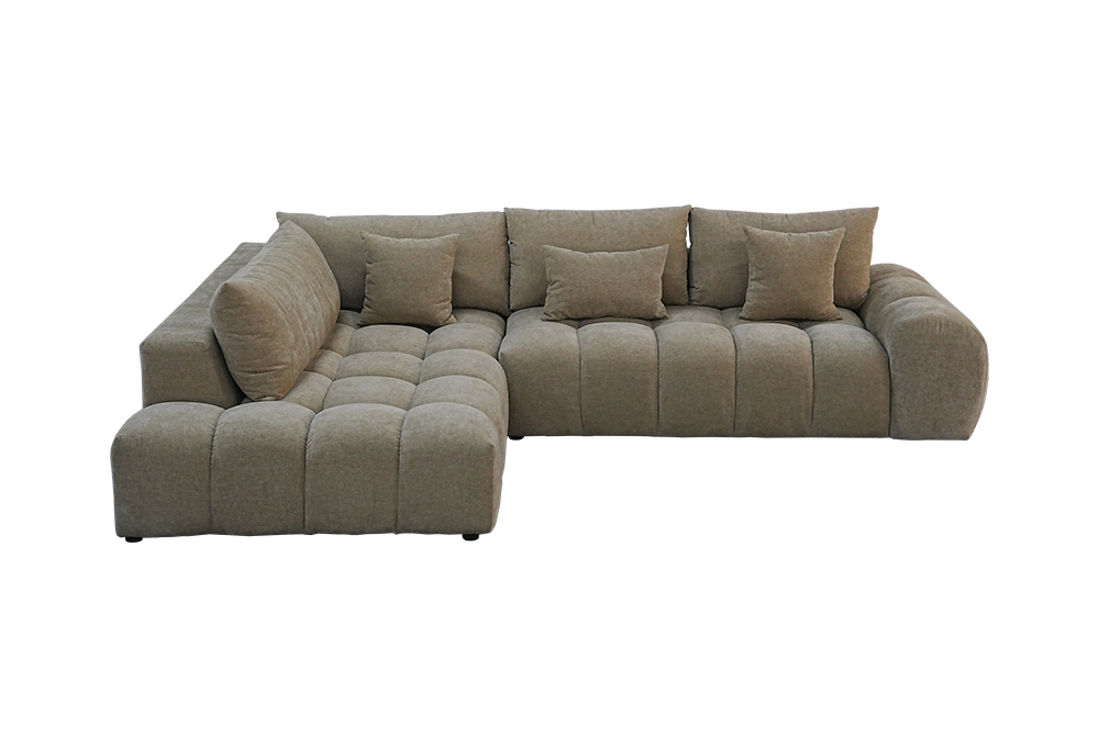 Cream Chenille Chaise Sectional Sofa