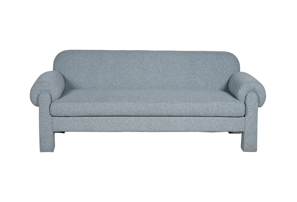 Light Blue Textured Fabric Sofa