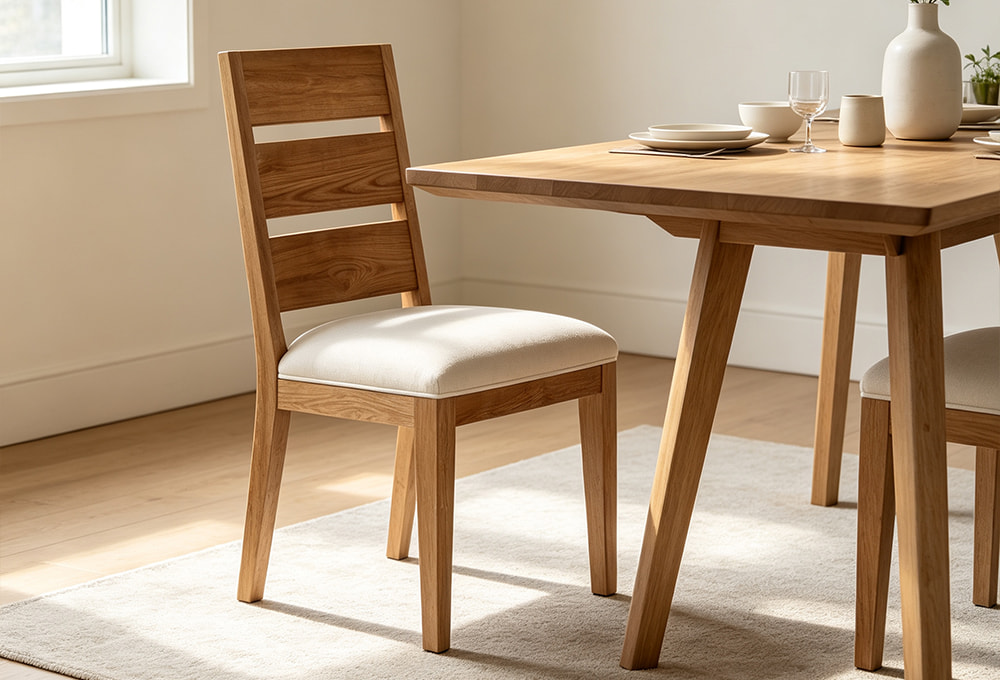 Cushioned Solid Wood Dining Chair