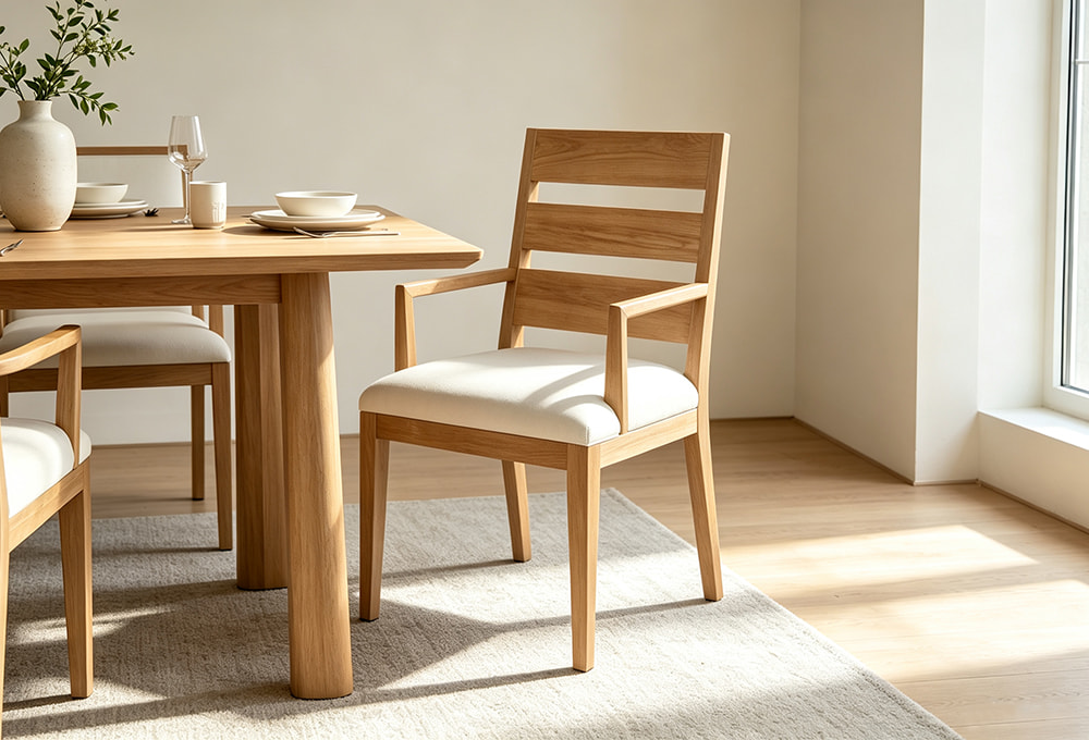 Armed Solid Wood Dining Chair