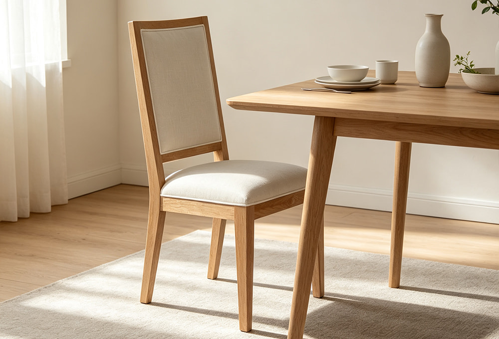 Upholstered-Back Solid Wood Dining Chair