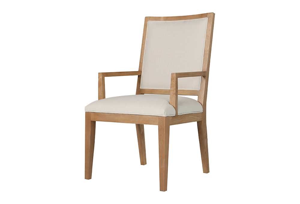 Upholstered Solid Wood Dining Armchair