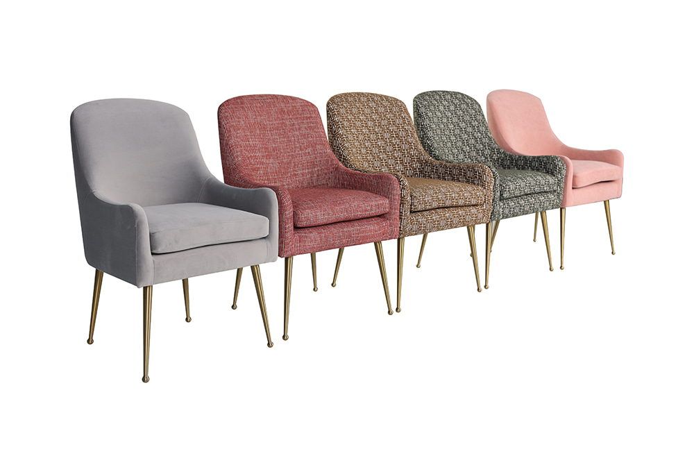 Gold-Leg American Luxury Accent Chair