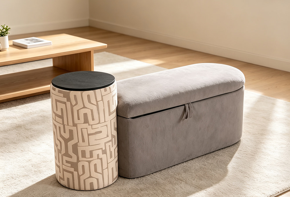 Color-Block Multi-Purpose Storage Bench