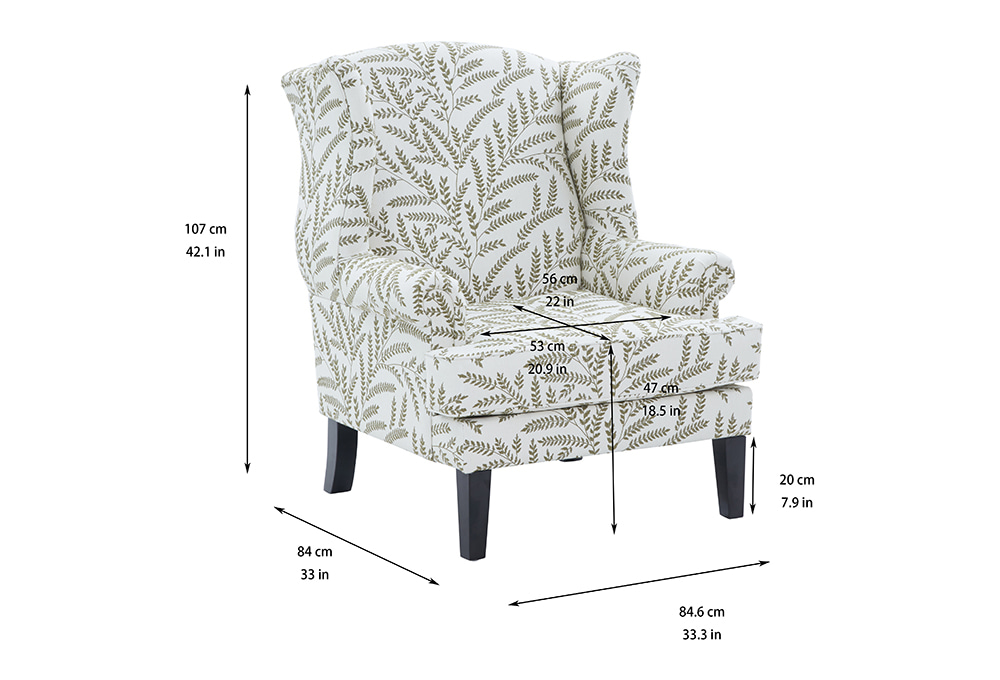 Patterned Wing-Back Sample Chair
