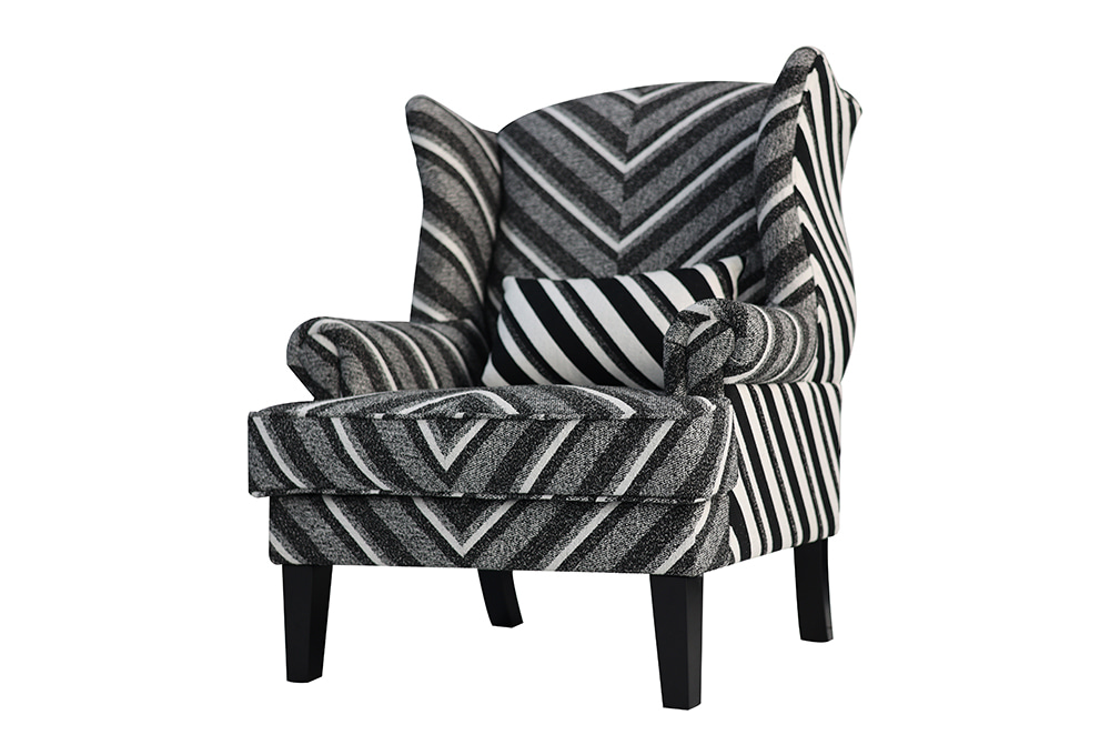 Patterned Wing-Back Sample Chair