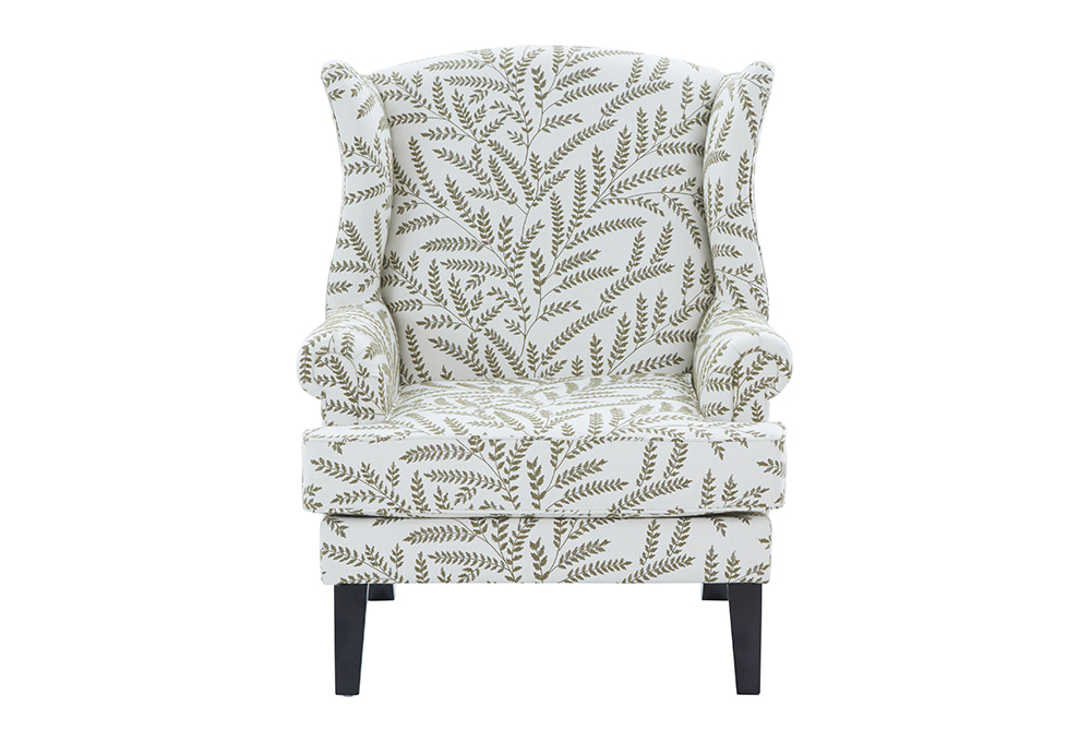 Patterned Wing-Back Sample Chair