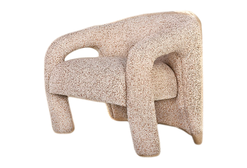 Sculptural Trunk-Arm Fabric Armchair