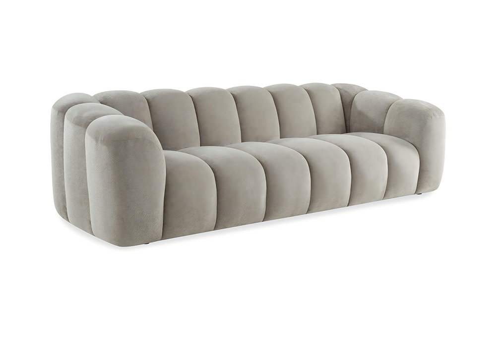 French Retro Tufted Fabric Sofa